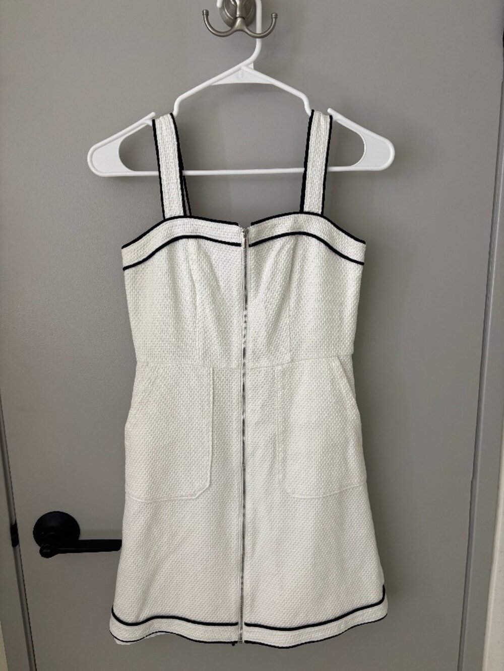 Ann Taylor White Tipped Zip-A-Line Dress